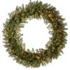 Over 37" Wreath-National Tree Company Pre-Lit Artificial Christmas Wreath, Green, Norwood Fir, White Lights, Christmas Collection, 48 Inches