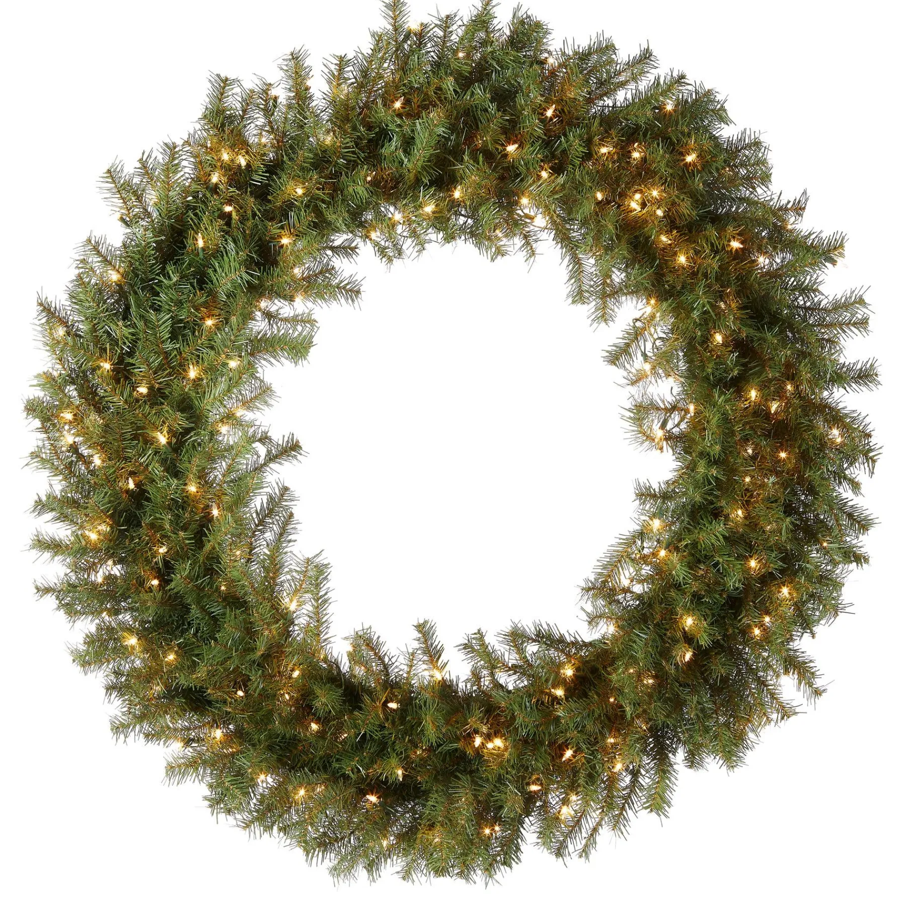 Over 37" Wreath-National Tree Company Pre-Lit Artificial Christmas Wreath, Green, Norwood Fir, White Lights, Christmas Collection, 48 Inches