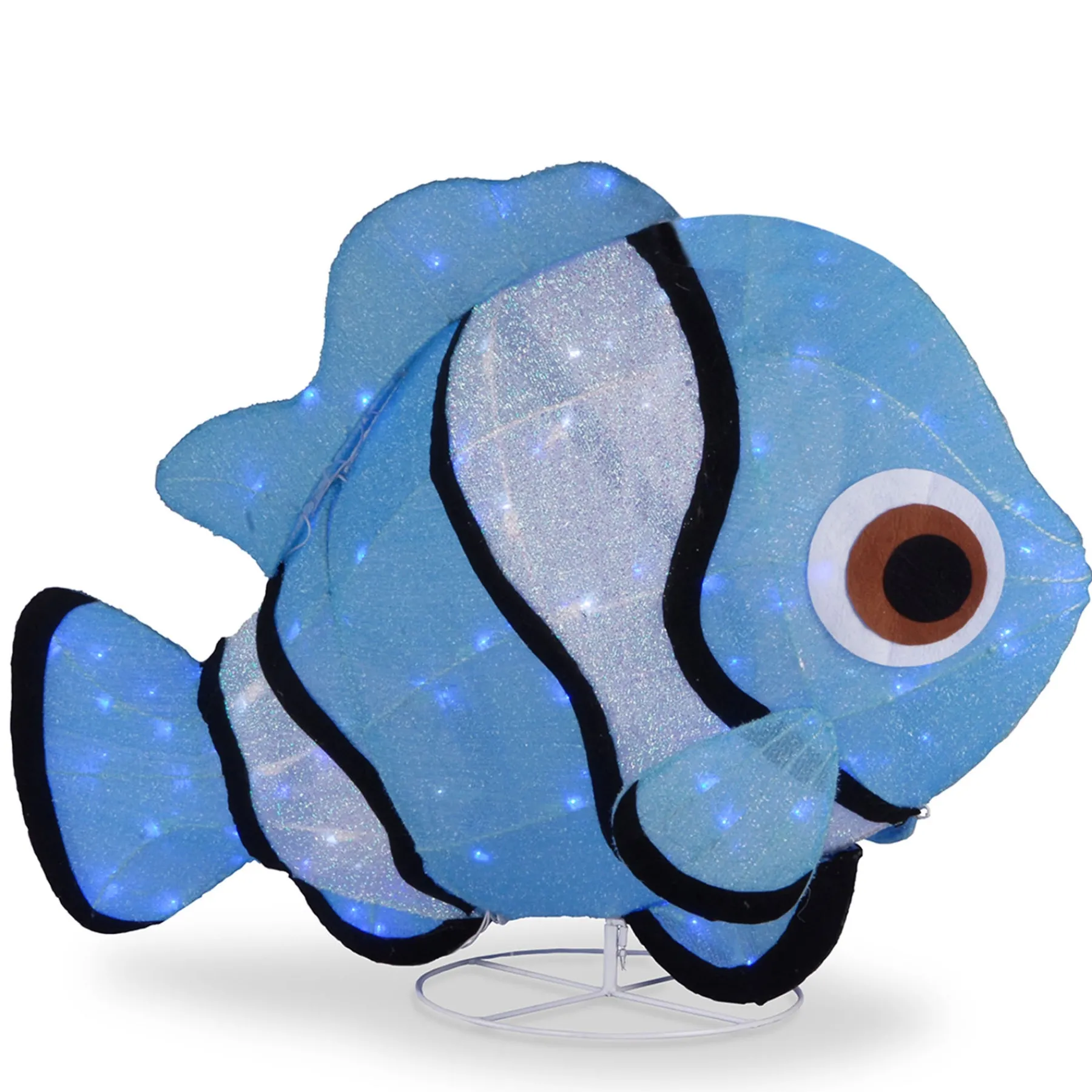 National Tree Company Home & Garden Decor^ Pre-Lit Blue And White Clownfish Outdoor Decoration, Led Lights, Plug In, Spring Collection, 38 Inches