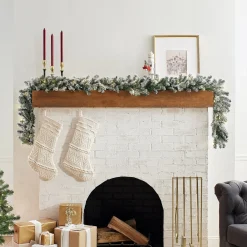 7' To 10' Garland-National Tree Company Pre-Lit 'Feel Real' Artificial Christmas Garland, Green, Camden, White Lights, Decorated With Pine Cones, Berry Clusters, Plug In, Christmas Collection, 9 Feet