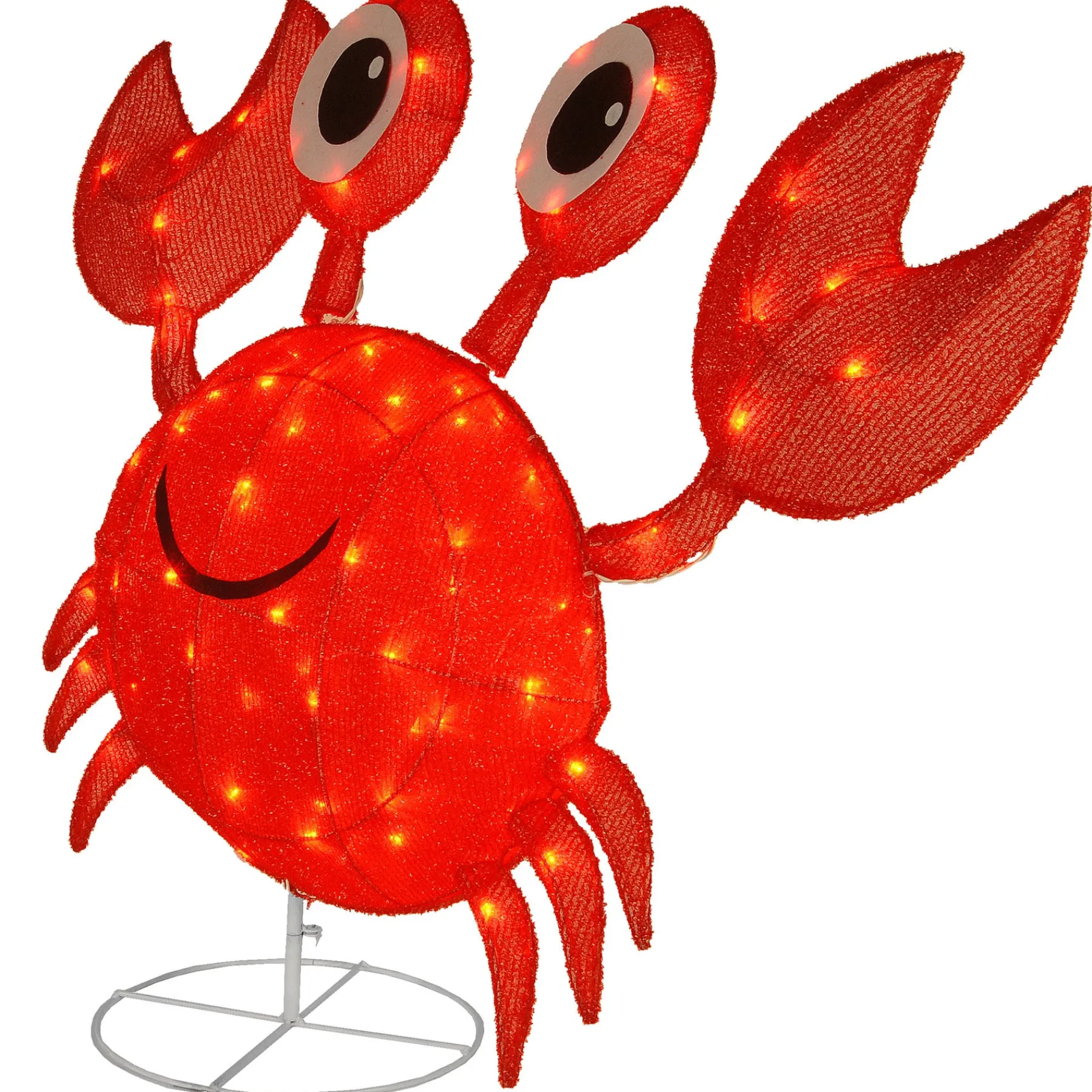 National Tree Company Home & Garden Decor^ Pre-Lit Red Smiling Crab Outdoor Decoration, Led Lights, Plug In, Spring Collection, 48 Inches