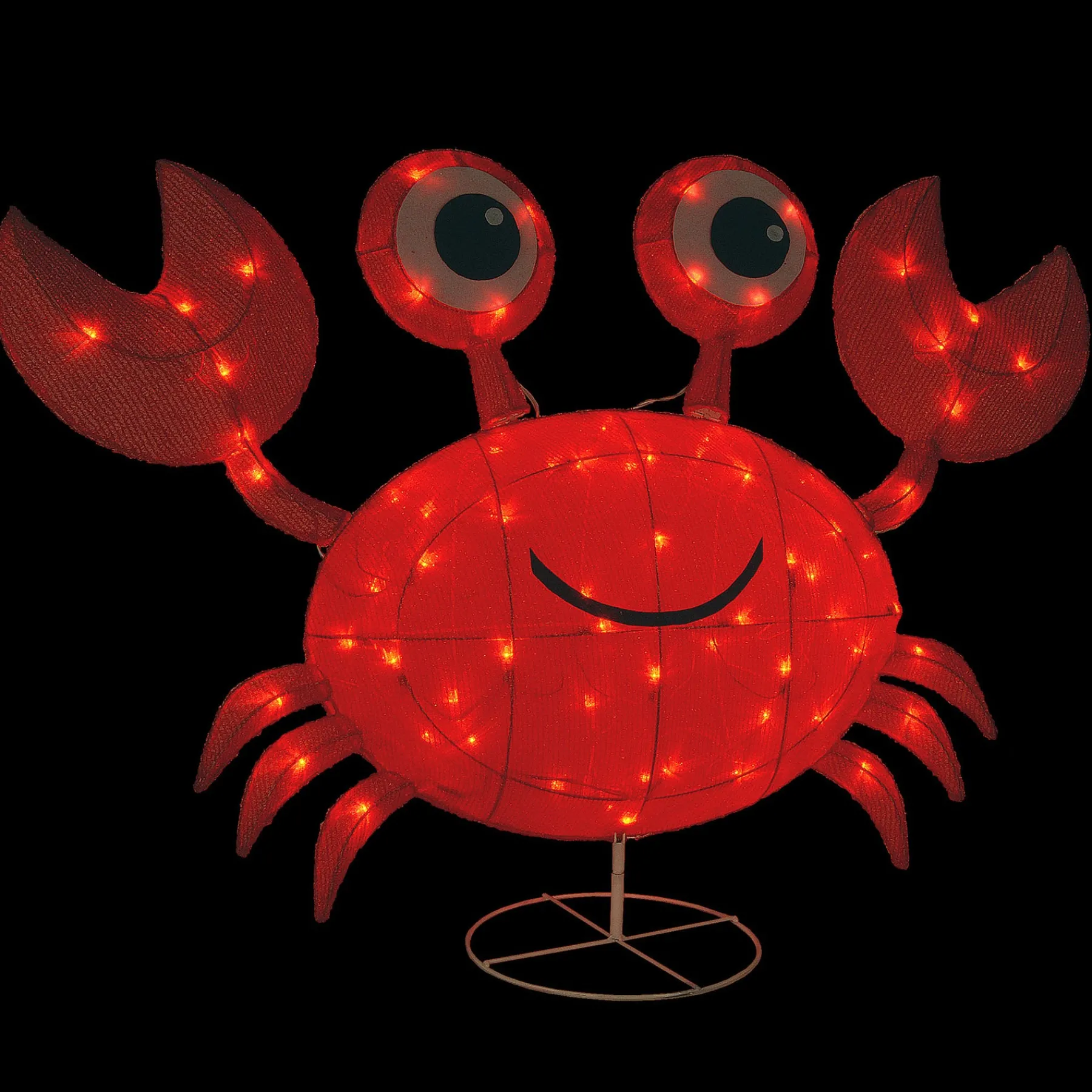 National Tree Company Home & Garden Decor^ Pre-Lit Red Smiling Crab Outdoor Decoration, Led Lights, Plug In, Spring Collection, 48 Inches