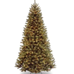 5Ft - 6Ft-National Tree Company Pre-Lit Artificial Full Christmas Tree, Green, North Valley Spruce, Clear Lights, Includes Stand, 6.5 Feet