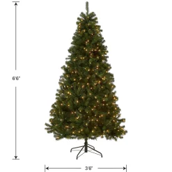 5Ft - 6Ft-National Tree Company Pre-Lit Artificial Full Christmas Tree, Green, North Valley Spruce, Clear Lights, Includes Stand, 6.5 Feet
