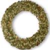 Over 37" Wreath-National Tree Company Pre-Lit Artificial Christmas Wreath, Green, Wintry Pine, White Lights, Decorated With Frosted Branches, Berry Clusters, Pine Cones, Christmas Collection, 72 Inches