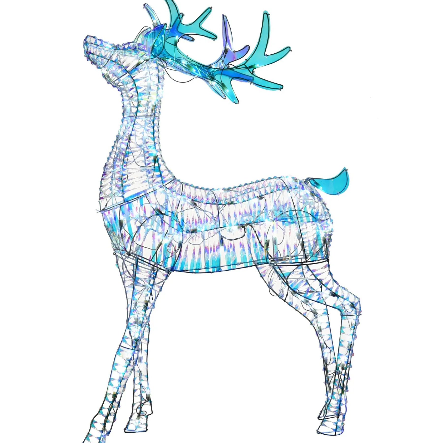 Christmas Outdoor Accessories-National Tree Company Pre Lit Iridescent Reindeer Decoration, Cool White Led Lights, Plug In, Christmas Collection, 48 Inches