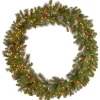 Over 37" Wreath-National Tree Company Pre-Lit Artificial Christmas Wreath, Green, Crestwood Spruce, White Lights, Decorated With Pine Cones, Berry Clusters, Christmas Collection, 48 Inches
