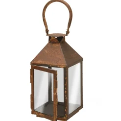 National Tree Company Home & Garden Decor^ Rusted Lantern Hanging Decoration, Metal, Spring Collection, 6 Inches