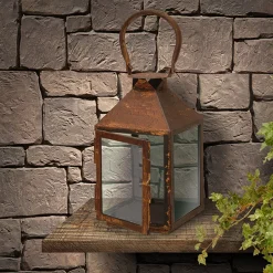 National Tree Company Home & Garden Decor^ Rusted Lantern Hanging Decoration, Metal, Spring Collection, 6 Inches