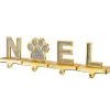 Christmas Accessories-National Tree Company Silver Sparkle Noel Christmas Stocking Holders, Silver And Gold With Paw Print, 4 Pieces, 5 In