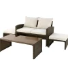 Patio Sets-National Tree Company Norton Collection 4-Piece All-Weather Wicker Conversation Set