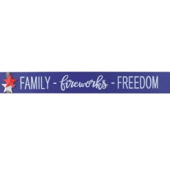 Patriotic Accessories-National Tree Company Patriotic Family-Fireworks-Freedom Table Decoration Wood Construction 4Th Of July Collection 7 Inches