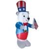 Patriotic Inflatable-National Tree Company Patriotic Inflatable Decoration Blue White Bear Wearing Red White And Blue Suit And Hat Self Inflating Plug In Fourth Of July Collection 48 Inches