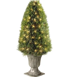 Topiaries / Shurbs-National Tree Company Pre-Lit 48" Artificial Upright Juniper