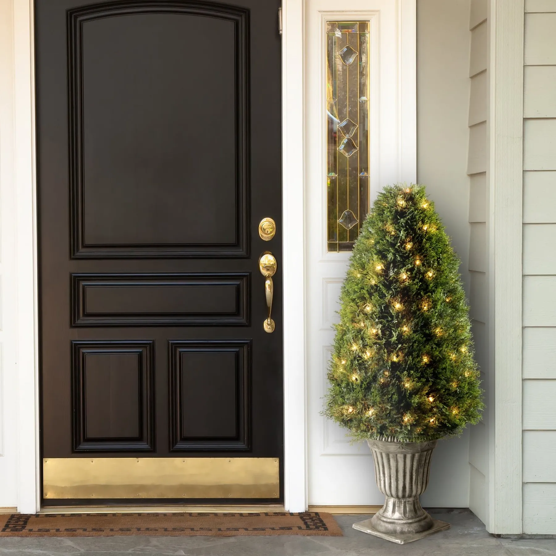 Topiaries / Shurbs-National Tree Company Pre-Lit 48" Artificial Upright Juniper