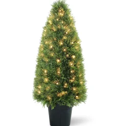 Topiaries / Shurbs-National Tree Company Pre-Lit 36" Artificial Upright Juniper