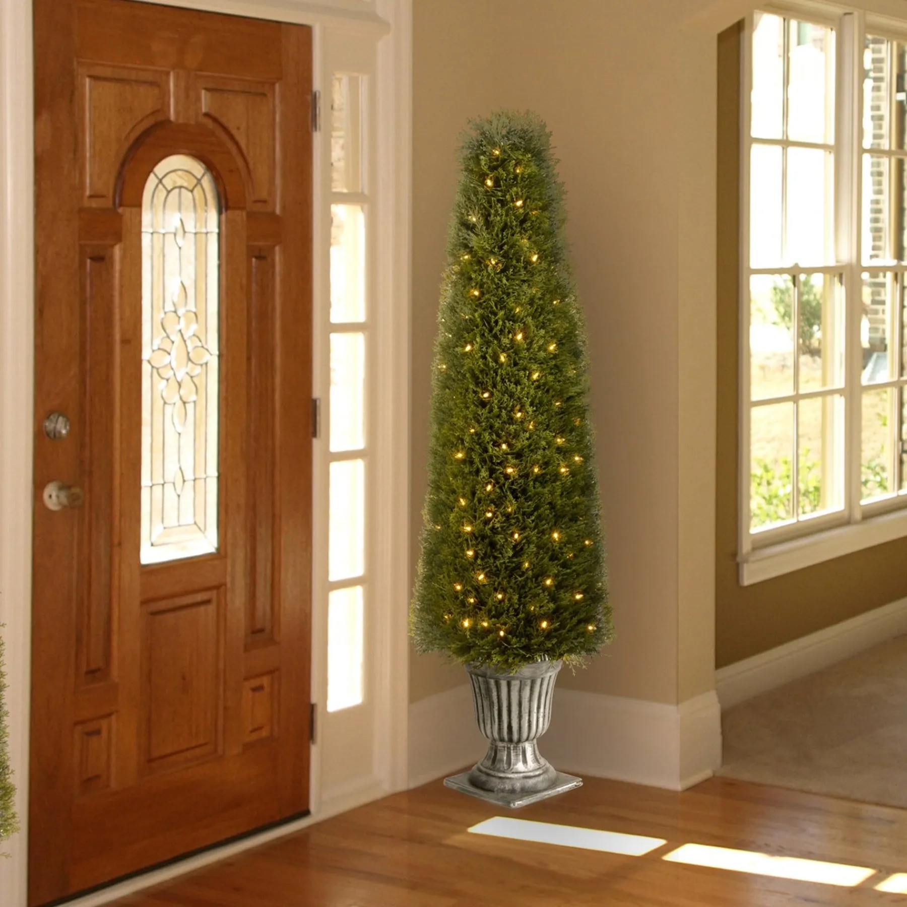 Topiaries / Shurbs-National Tree Company Pre-Lit 60" Artificial Upright Juniper