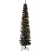 5Ft - 6Ft-National Tree Company Pre-Lit Artificial Christmas Tree, Black Tinsel, White Lights, Includes Stand, 6 Feet