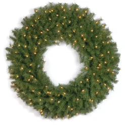 25" To 36" Wreath-National Tree Company Pre-Lit Artificial Christmas Wreath, Green, Norwood Fir, White Lights, Christmas Collection, 36 Inches