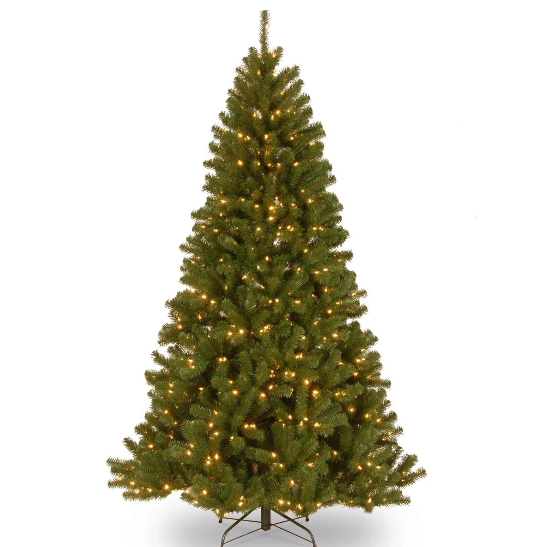 7Ft - 9Ft-National Tree Company Pre-Lit Artificial Christmas Tree, Green, North Valley Spruce, Clear Lights, Includes Stand, 7 Feet