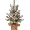 5Ft - 6Ft-National Tree Company Pre-Lit Artificial Christmas Tree, Green, Snowy Sheffield Spruce, White Led Lights, Includes Cloth Bag Base, Battery Operated, 24 Inches