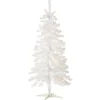 Slim-National Tree Company Pre-Lit Artificial Christmas Tree, White Tinsel, White Lights, Includes Stand, 4 Feet