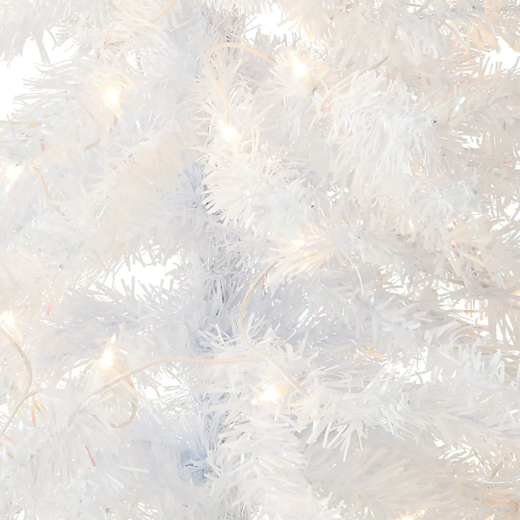 Slim-National Tree Company Pre-Lit Artificial Christmas Tree, White Tinsel, White Lights, Includes Stand, 4 Feet