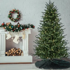 Full-National Tree Company Pre-Lit Artificial Christmas Tree, Wenatchee Fir, With Warm White Led Lights, Plug In, 7.5 Ft