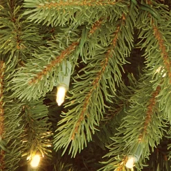 Under 5Ft-National Tree Company Pre-Lit Artificial Christmas Entrance Tree, Green, Jersey Fraser Fir, 'Feel Real', White Led Lights, Includes Pot Base, 4 Feet