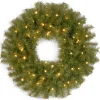21" To 24" Wreath-National Tree Company Pre-Lit Artificial Christmas Wreath, Green, Norwood Fir, Dual Color Led Lights, Christmas Collection, 24 Inches