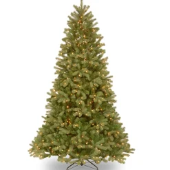 National Tree Company Full^Pre-Lit Artificial Christmas Tree, Downswept Douglas Fir With Clear Lights, Plug In, 6.5 Ft
