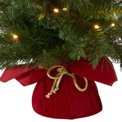 Warm White Led-National Tree Company Pre-Lit Artificial Christmas Tree, Green, Majestic Fir, White Led Lights, Includes Cloth Bag Base, Battery Operated, 24 Inches