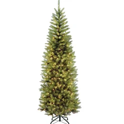 National Tree Company Slim^Pre-Lit Artificial Christmas Tree, Powerconnect Kingswood Fir With Light Parade Led Lights, Rgb Led Lights, Plug In, 7.5 Ft