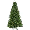 Full-National Tree Company Pre-Lit Artificial Christmas Tree, Crater Pine, With Warm White Led Lights, Plug In, 7.5 Ft