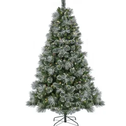 Full-National Tree Company Pre-Lit Artificial Christmas Tree, Bryson Pine, With Warm White Led Lights, Plug In, 7.5 Ft