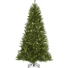 Full-National Tree Company Pre-Lit Artificial Christmas Tree, Peyton Spruce, Green, White Lights, Includes Stand, 6.5 Feet