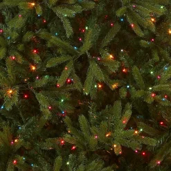 Full-National Tree Company Pre-Lit Artificial Christmas Tree, Green, Jersey Fraser Fir, 'Feel Real', Multi-Color Lights, Includes Stand, 7.5 Feet