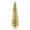 National Tree Company Slim^Pre-Lit Artificial Christmas Tree, Champagne Gold Tinsel, White Lights, Includes Stand, 6 Feet