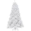 Full-National Tree Company Pre-Lit Artificial Full Christmas Tree, White, North Valley Spruce, White Lights, Includes Stand, 7 Feet