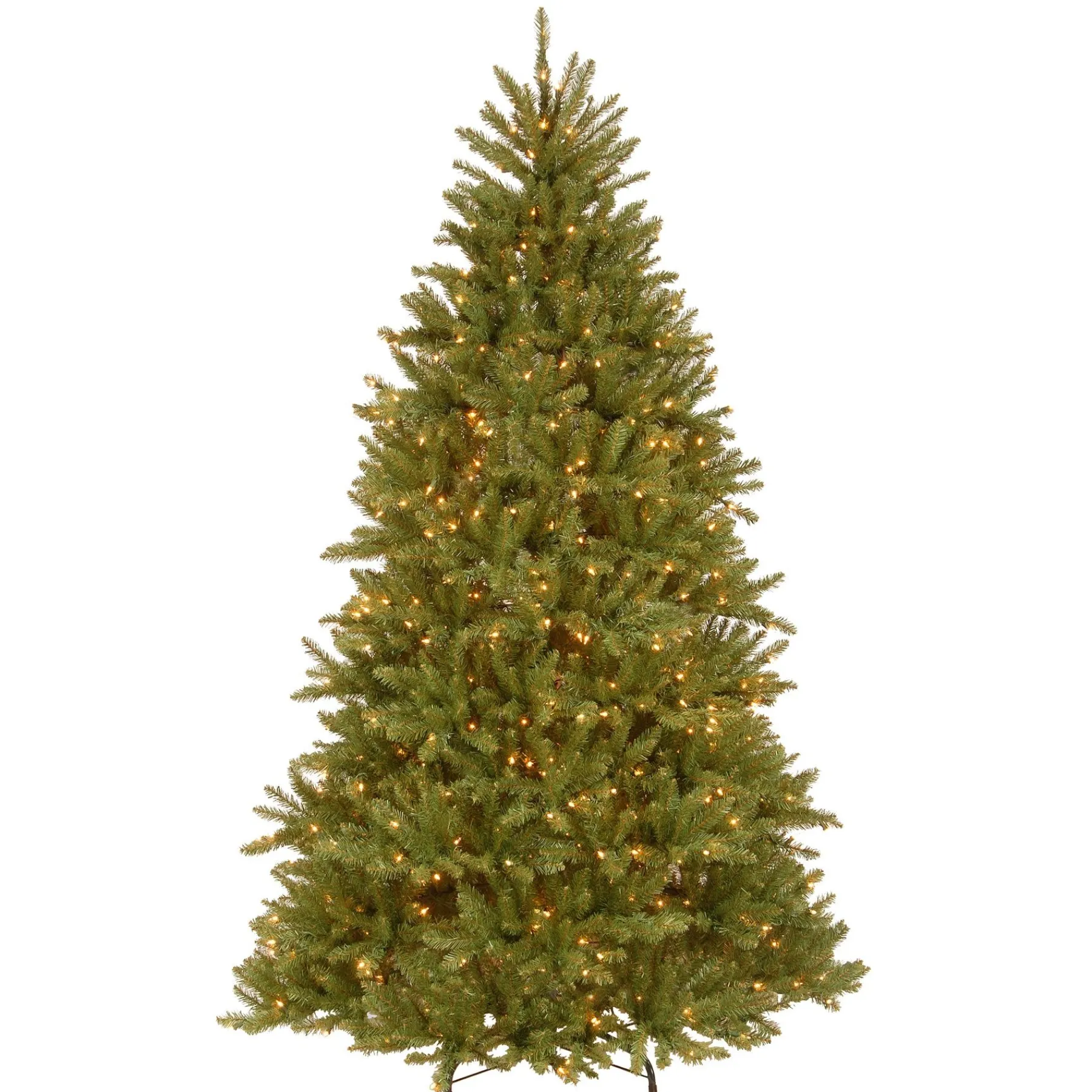 7Ft - 9Ft-National Tree Company Pre-Lit Artificial Full Christmas Tree, Green, Dunhill Fir, White Lights, Includes Stand, 7.5 Feet