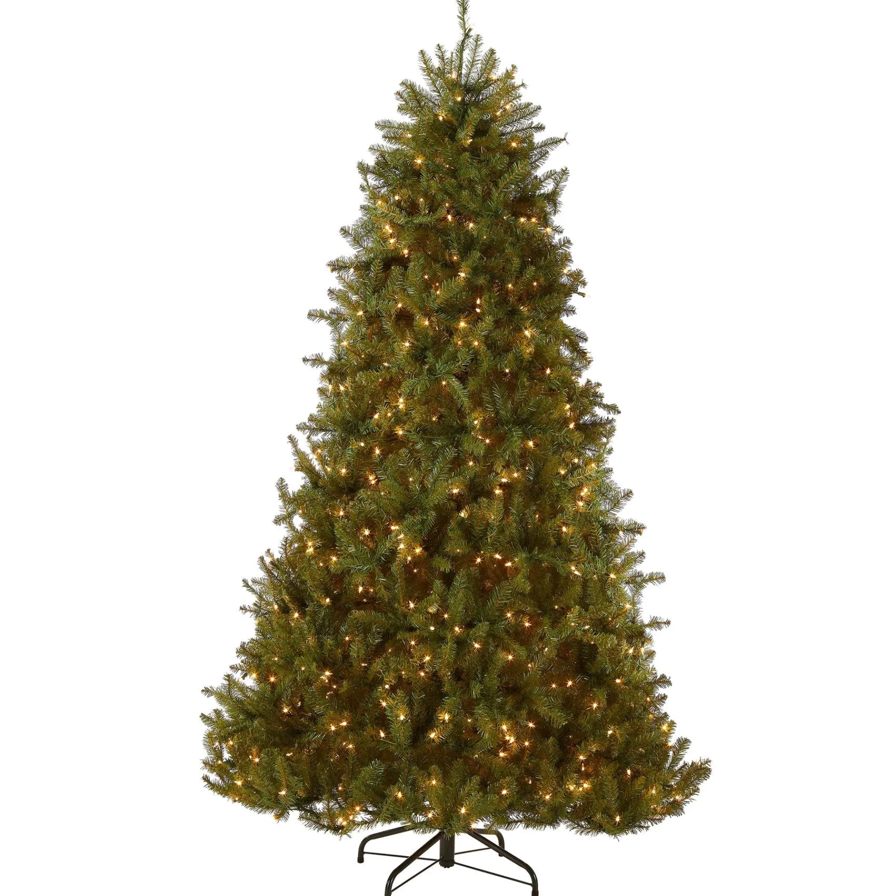 7Ft - 9Ft-National Tree Company Pre-Lit Artificial Full Christmas Tree, Green, Dunhill Fir, White Lights, Includes Stand, 7.5 Feet