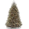 National Tree Company Full^Pre-Lit Artificial Full Christmas Tree, Blue, Dunhill Fir, White Lights, Includes Stand, 7.5 Feet