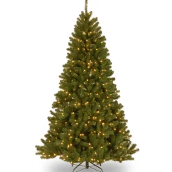 Led-National Tree Company Pre-Lit Artificial Full Christmas Tree, Green, North Valley Spruce, Dual Color Led Lights, Includes Powerconnect And Stand, 9 Feet