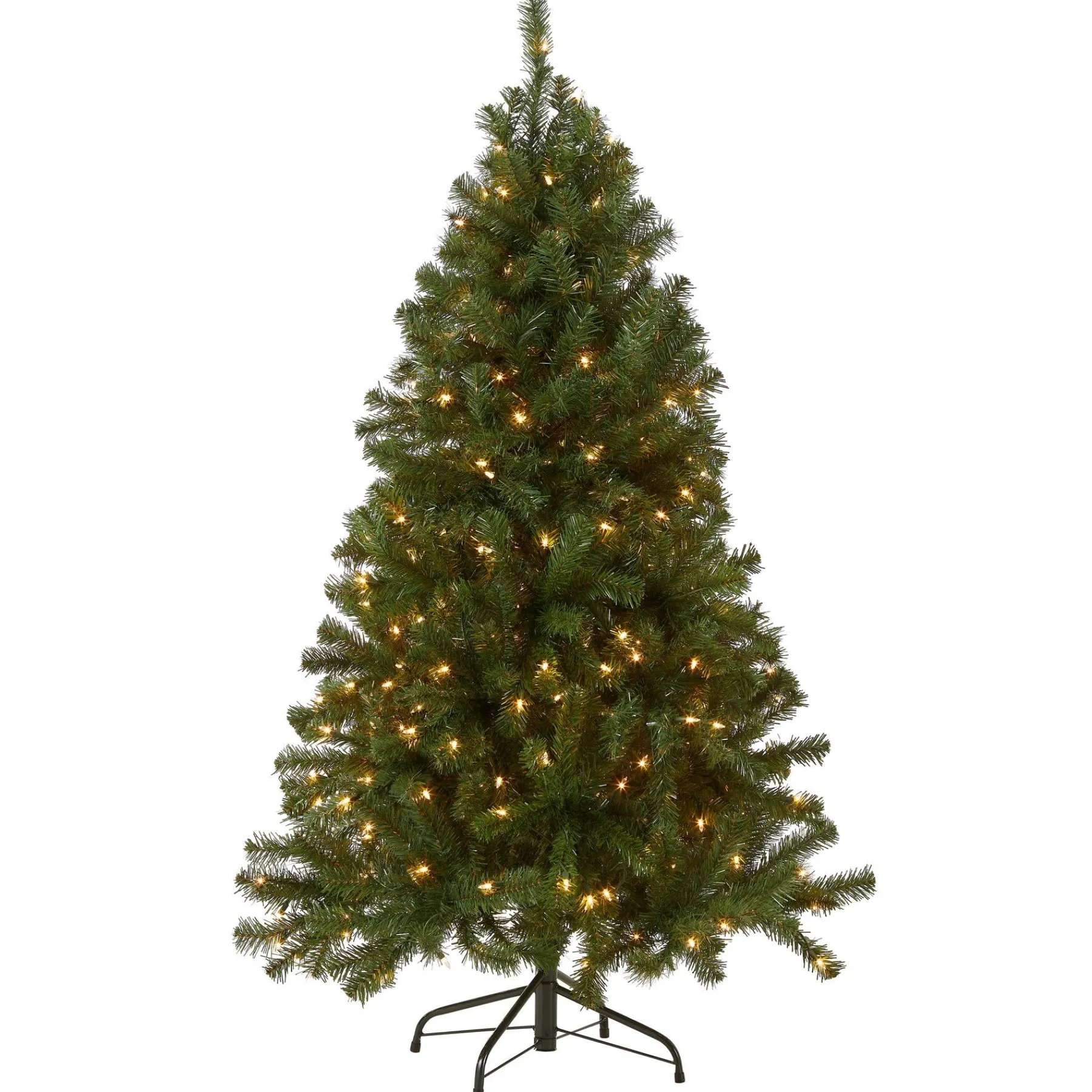 5Ft - 6Ft-National Tree Company Pre-Lit Artificial Full Christmas Tree, Green, North Valley Spruce, White Lights, Includes Stand, 5 Feet