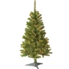 Clear-National Tree Company Pre-Lit Artificial Full Christmas Tree, Green, Canadian Fir Grande, White Lights, Includes Stand, 4 Feet