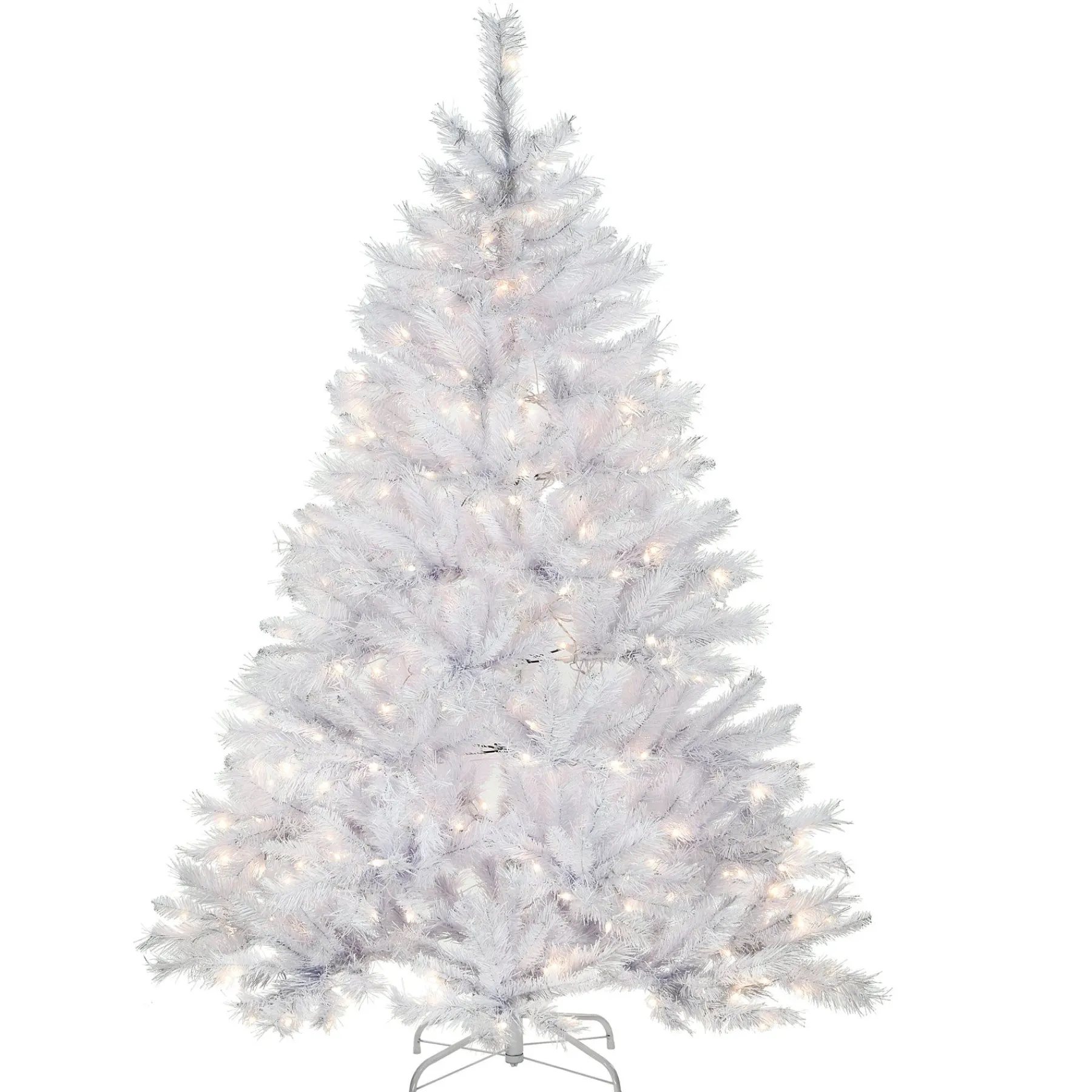 5Ft - 6Ft-National Tree Company Pre-Lit Artificial Full Christmas Tree, White, Winchester Pine, White Lights, Includes Stand, 6 Feet