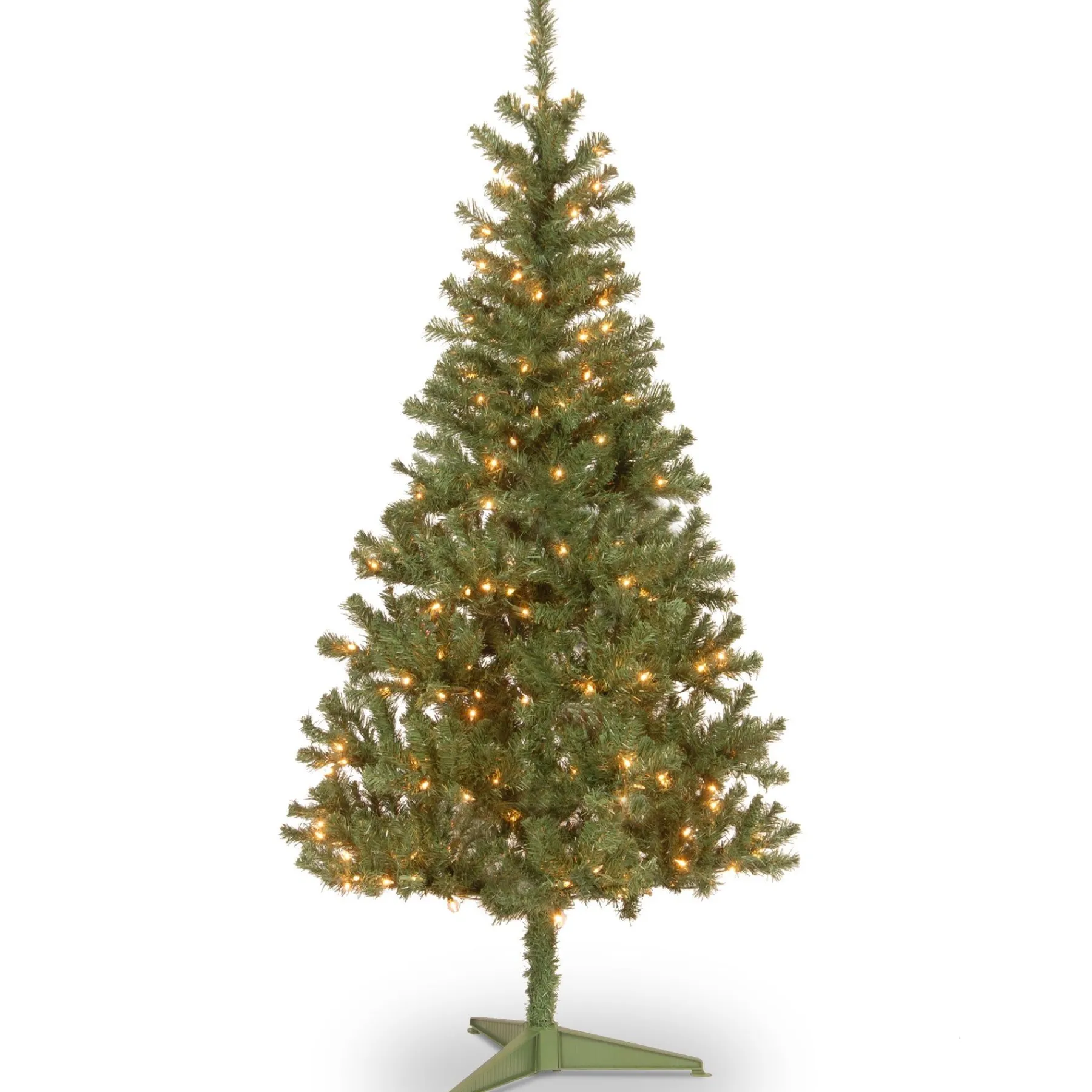 5Ft - 6Ft-National Tree Company Pre-Lit Artificial Full Christmas Tree, Green, Canadian Fir Grande, White Lights, Includes Stand, 6 Feet