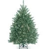 Full-National Tree Company Pre-Lit Artificial Full Christmas Tree, Blue, Dunhill Fir, White Lights, Includes Stand, 4.5 Feet