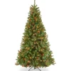 5Ft - 6Ft-National Tree Company Pre-Lit Artificial Full Christmas Tree, Green, North Valley Spruce, Multicolor Lights, Includes Stand, 6.5 Feet