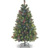National Tree Company Full^Pre-Lit Artificial Full Christmas Tree, Green, North Valley Spruce, Multicolor Lights, Includes Stand, 4.5 Feet